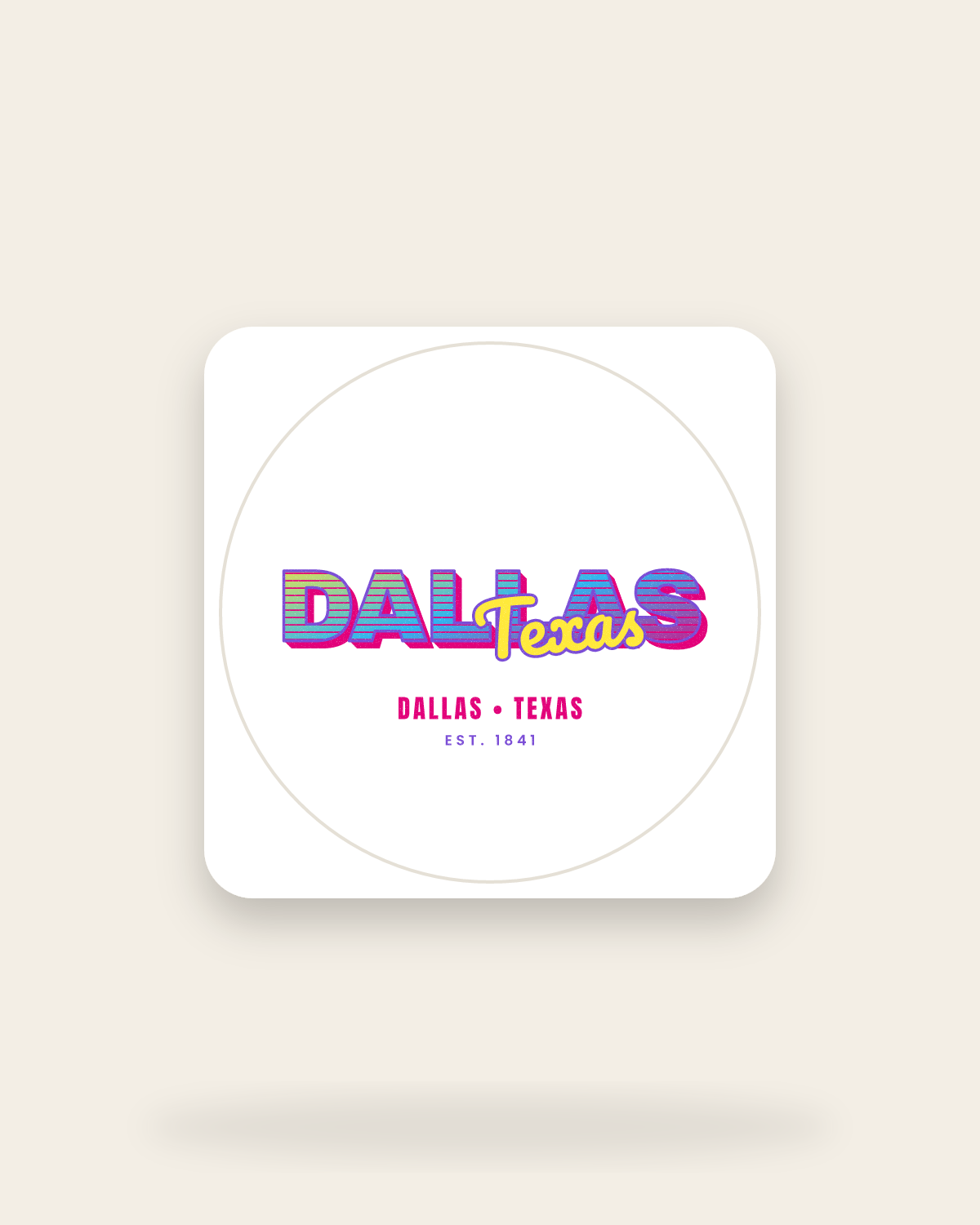 Dallas Music TV Kiss-Cut Sticker in White