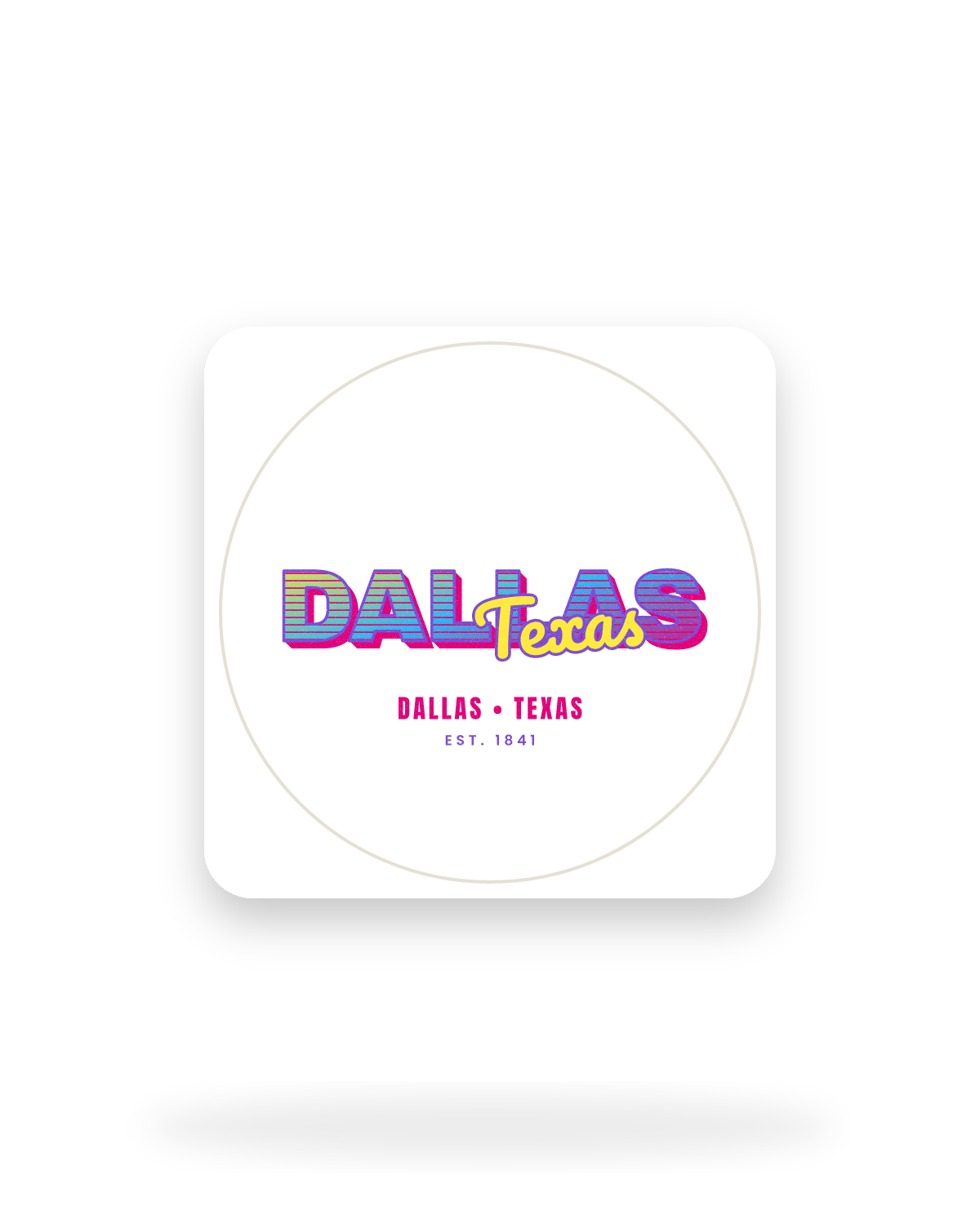 Dallas Music TV Kiss-Cut Sticker in White