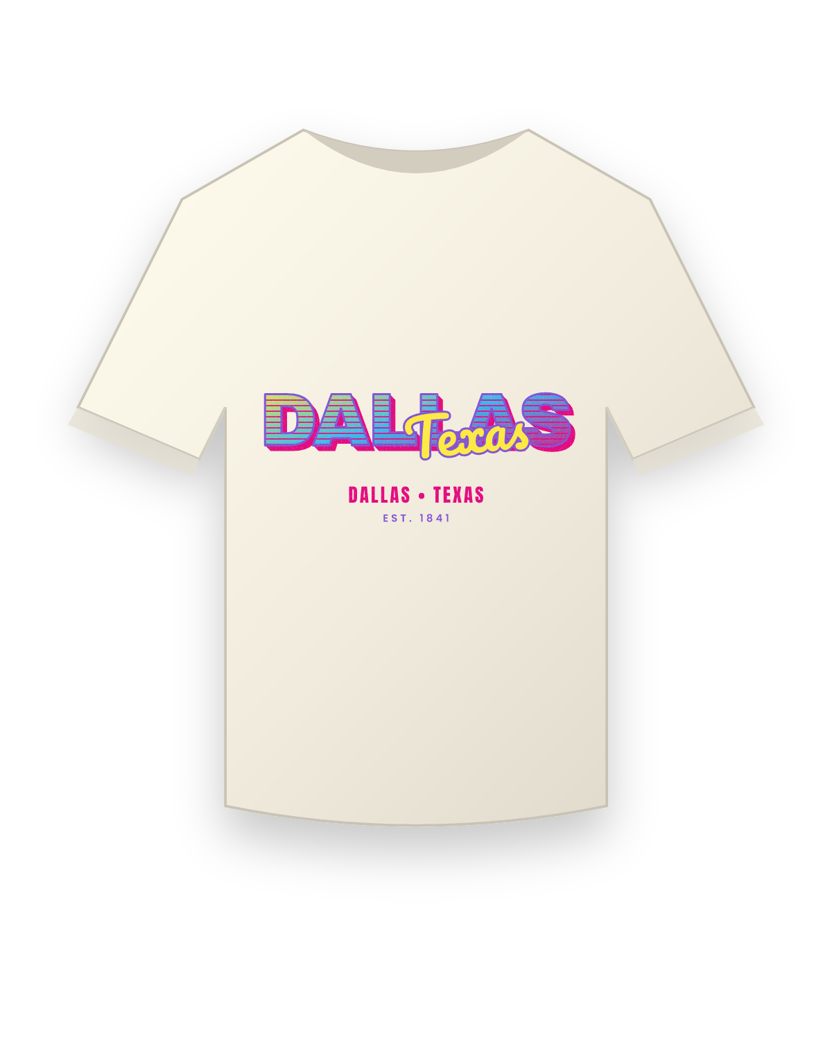 Dallas Music TV Vintage Wash Tee in Ivory