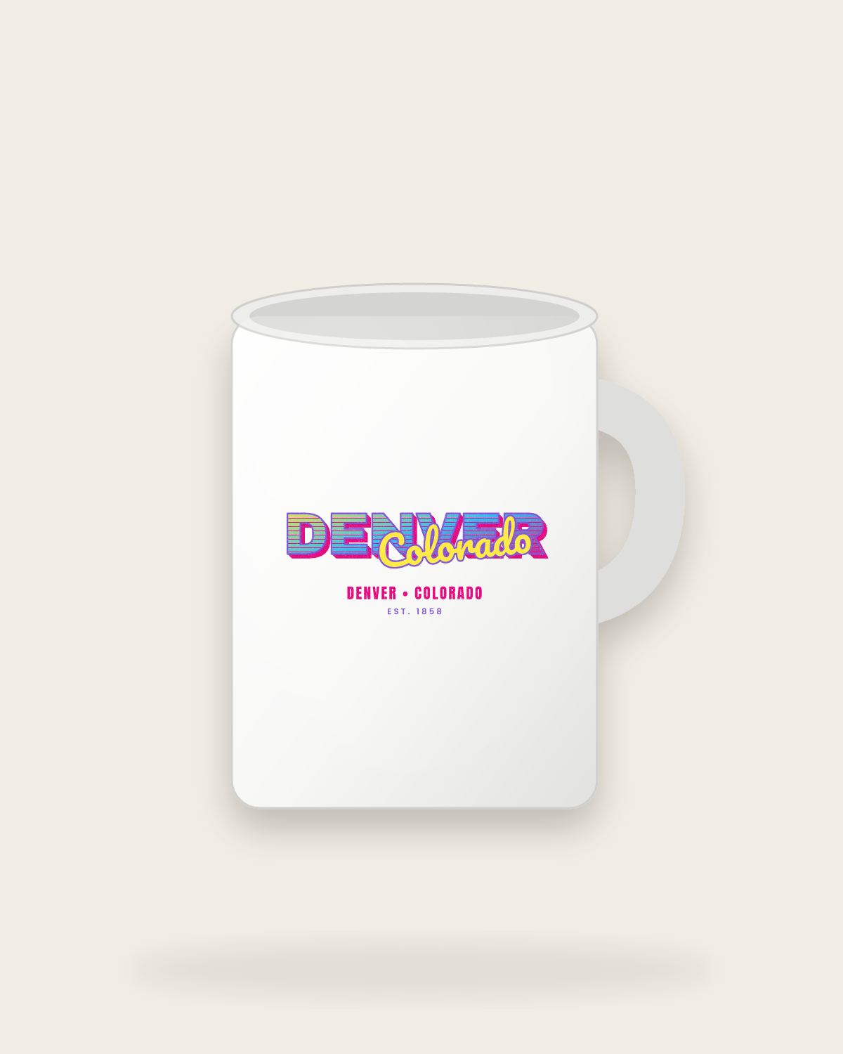 Denver Music TV Ceramic Mug 15oz in White