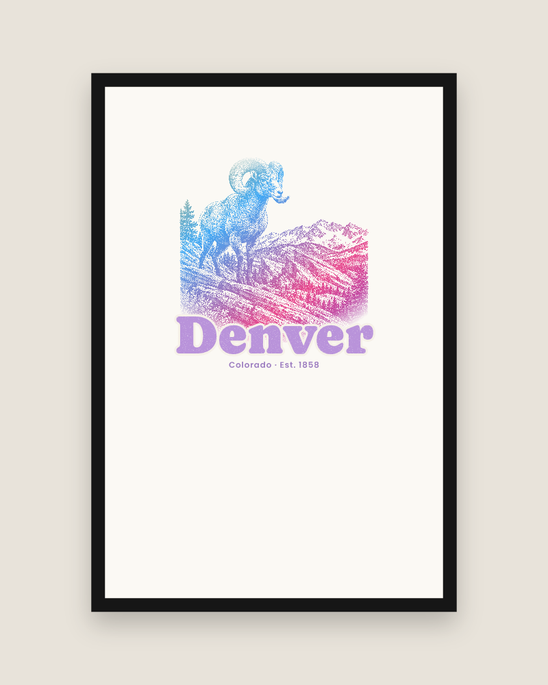 Denver Bighorn Ram Matte Poster