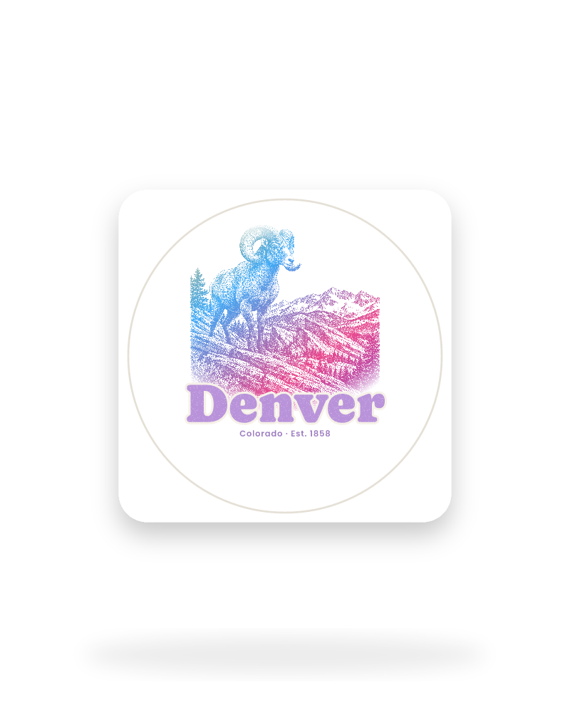 Denver Bighorn Ram Kiss-Cut Sticker