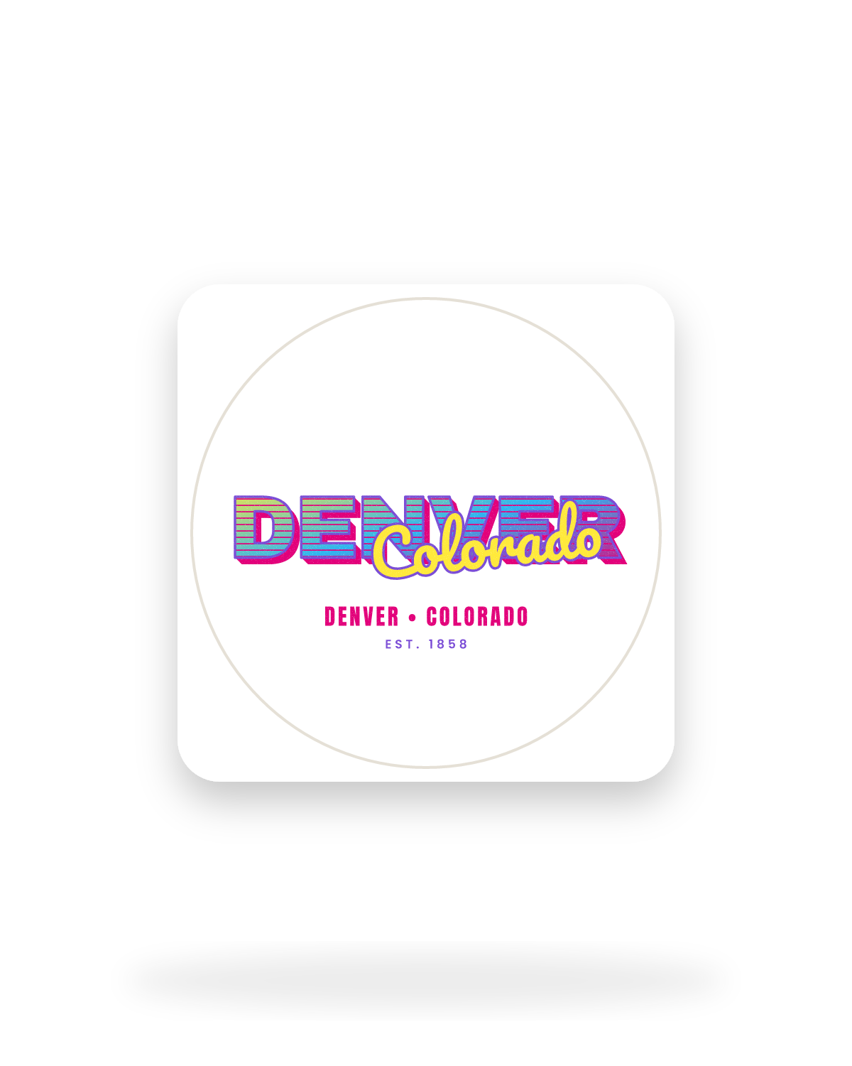 Denver Music TV Kiss-Cut Sticker in White