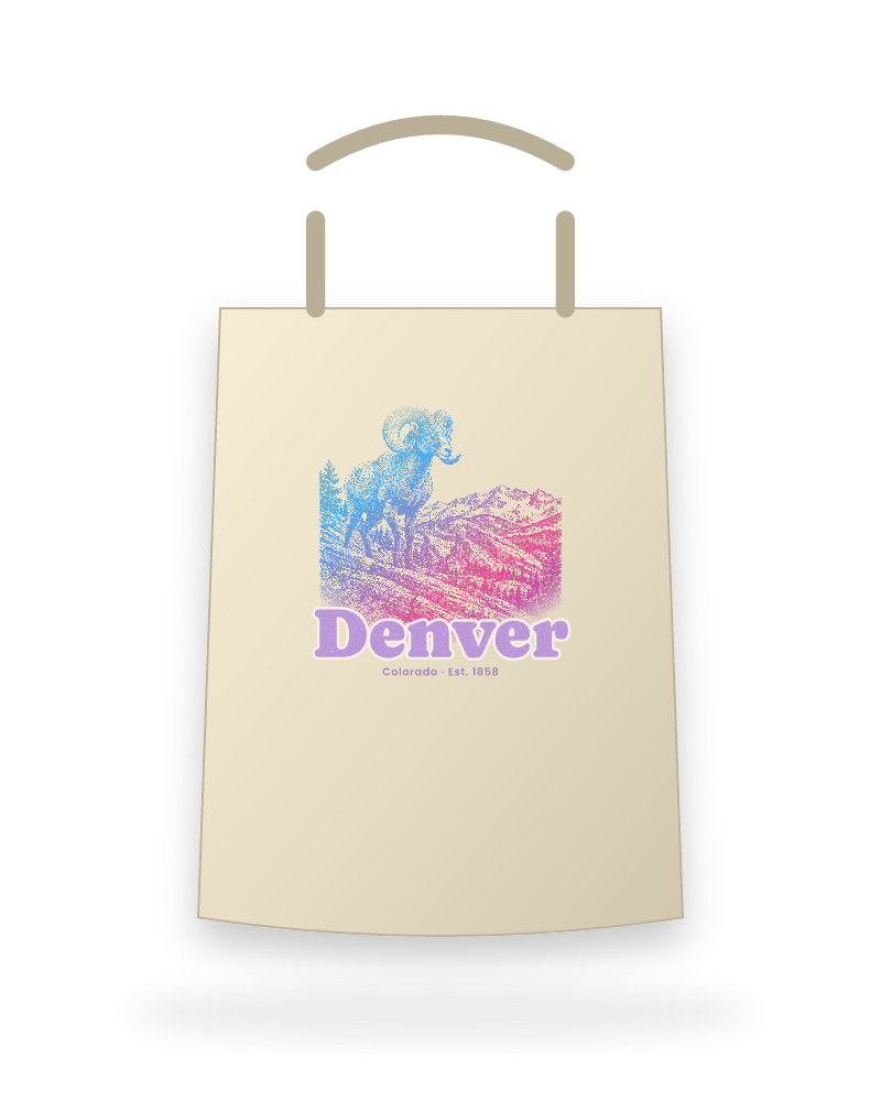 Denver Bighorn Ram Canvas Tote