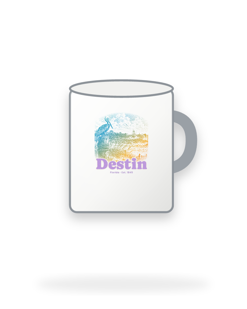 Destin Pier Pelican Enamel Camp Mug