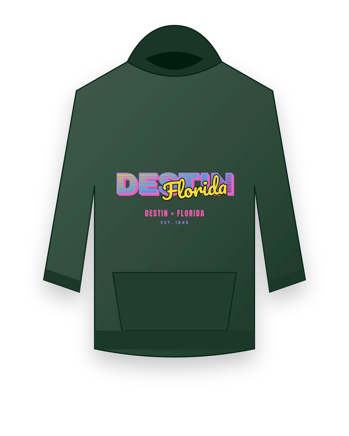 Destin Music TV Hooded Sweatshirt in Forest Green