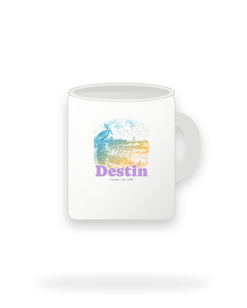 Destin Pier Pelican Ceramic Mug 11oz