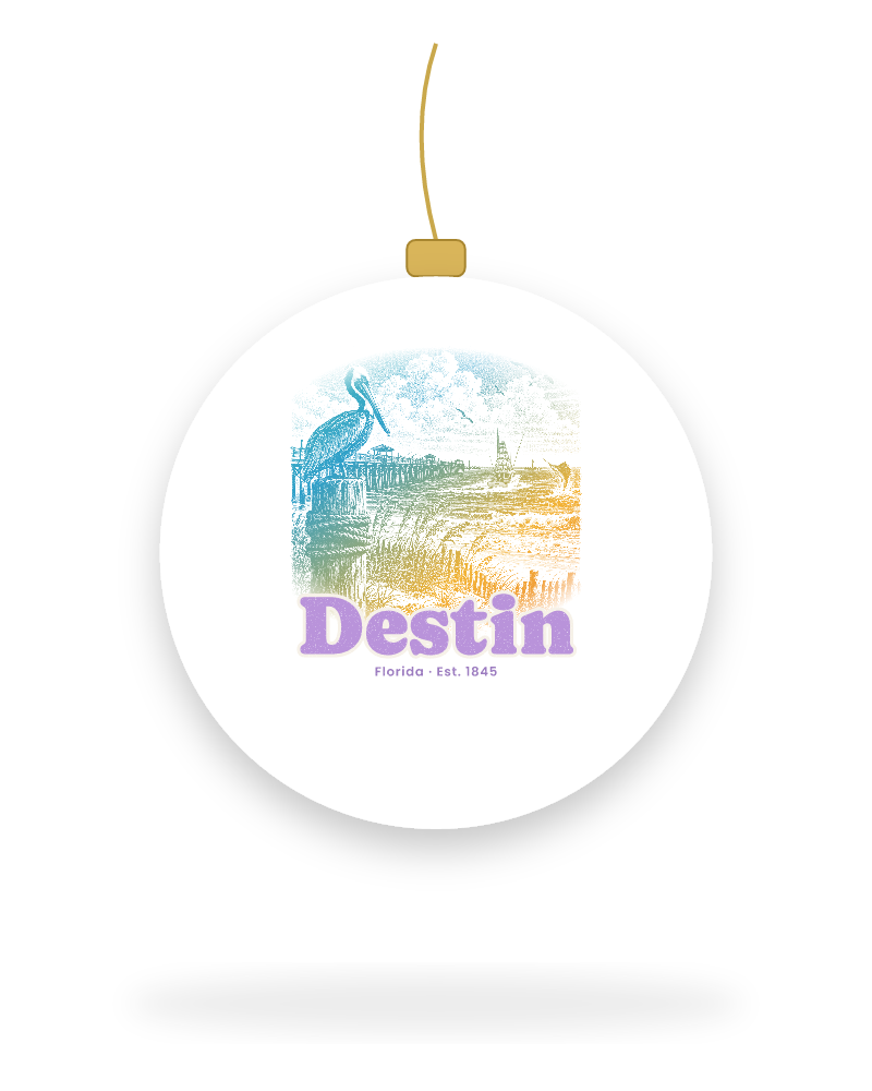 Destin Pier Pelican Ceramic Ornament