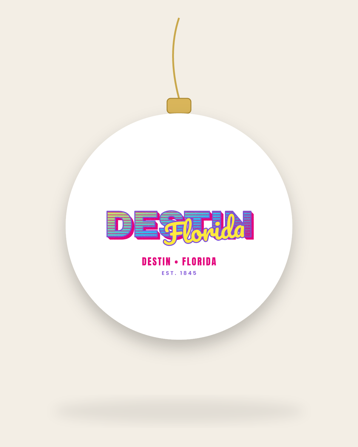 Destin Music TV Ceramic Ornament in White