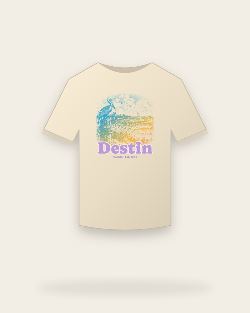 Destin Pier Pelican Organic Cotton Tee
