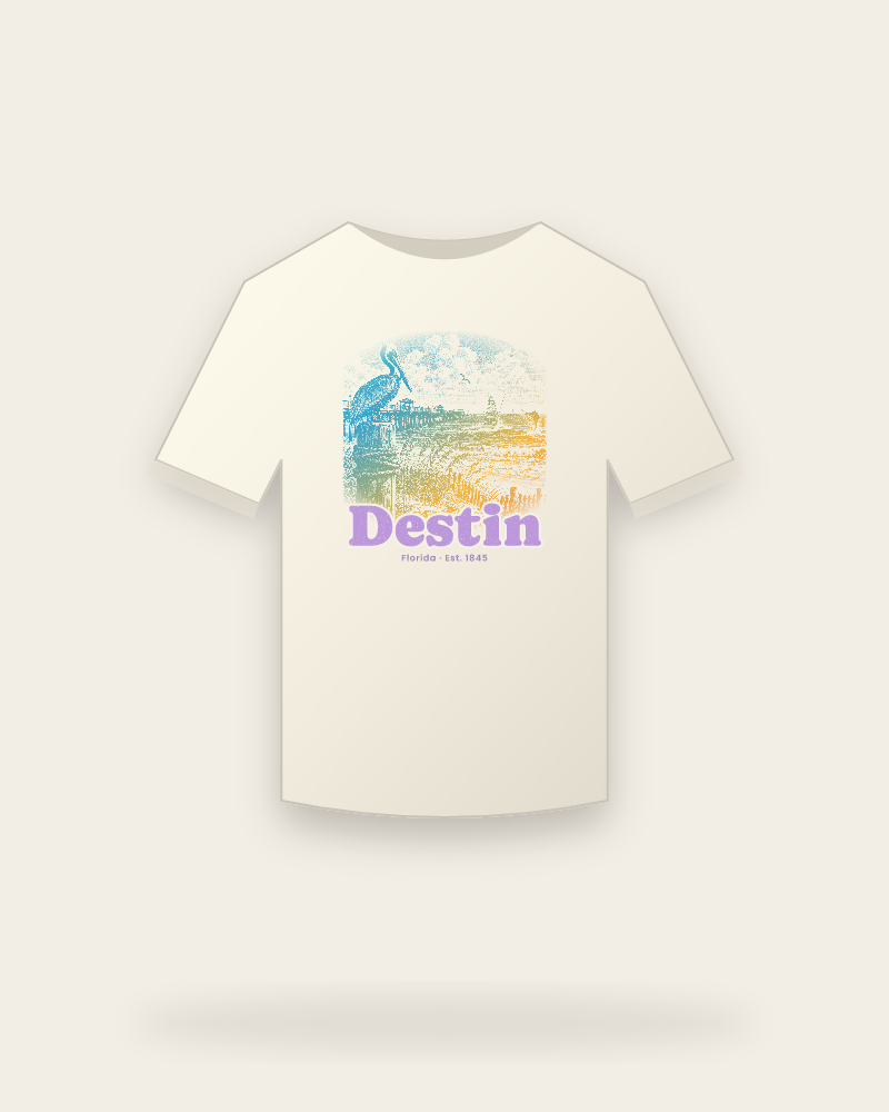 Destin Pier Pelican Vintage Wash Tee