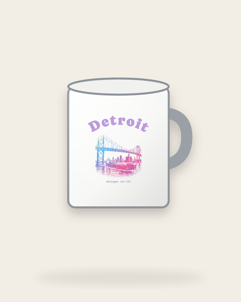 Detroit Ambassador Bridge Enamel Camp Mug