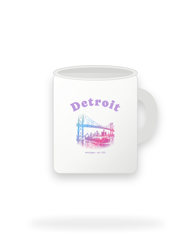 Detroit Ambassador Bridge Ceramic Mug 11oz