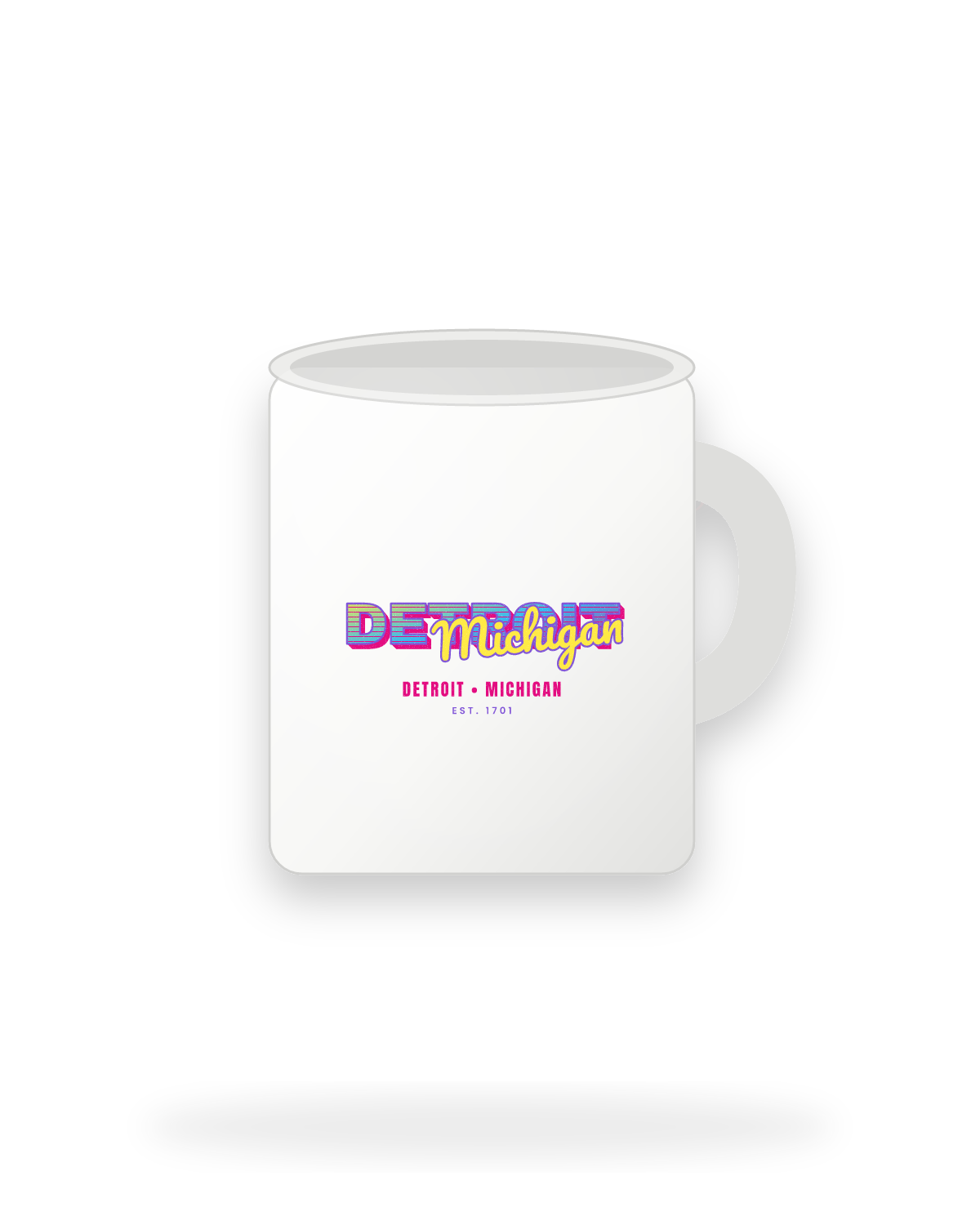 Detroit Music TV Ceramic Mug 11oz in White