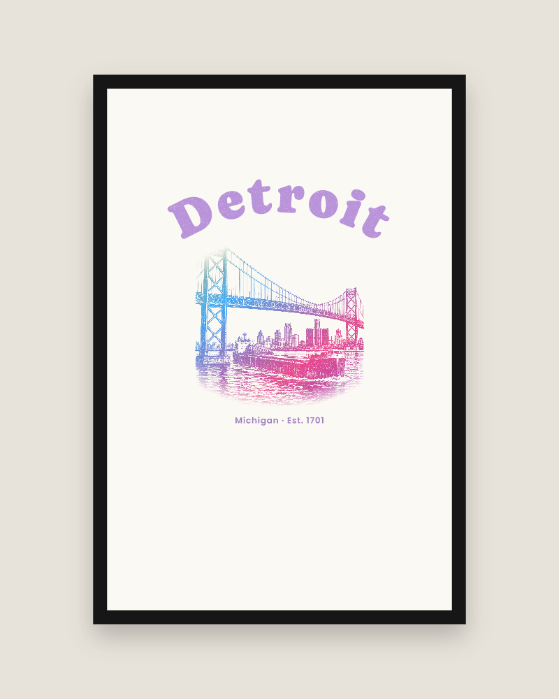 Detroit Ambassador Bridge Matte Poster