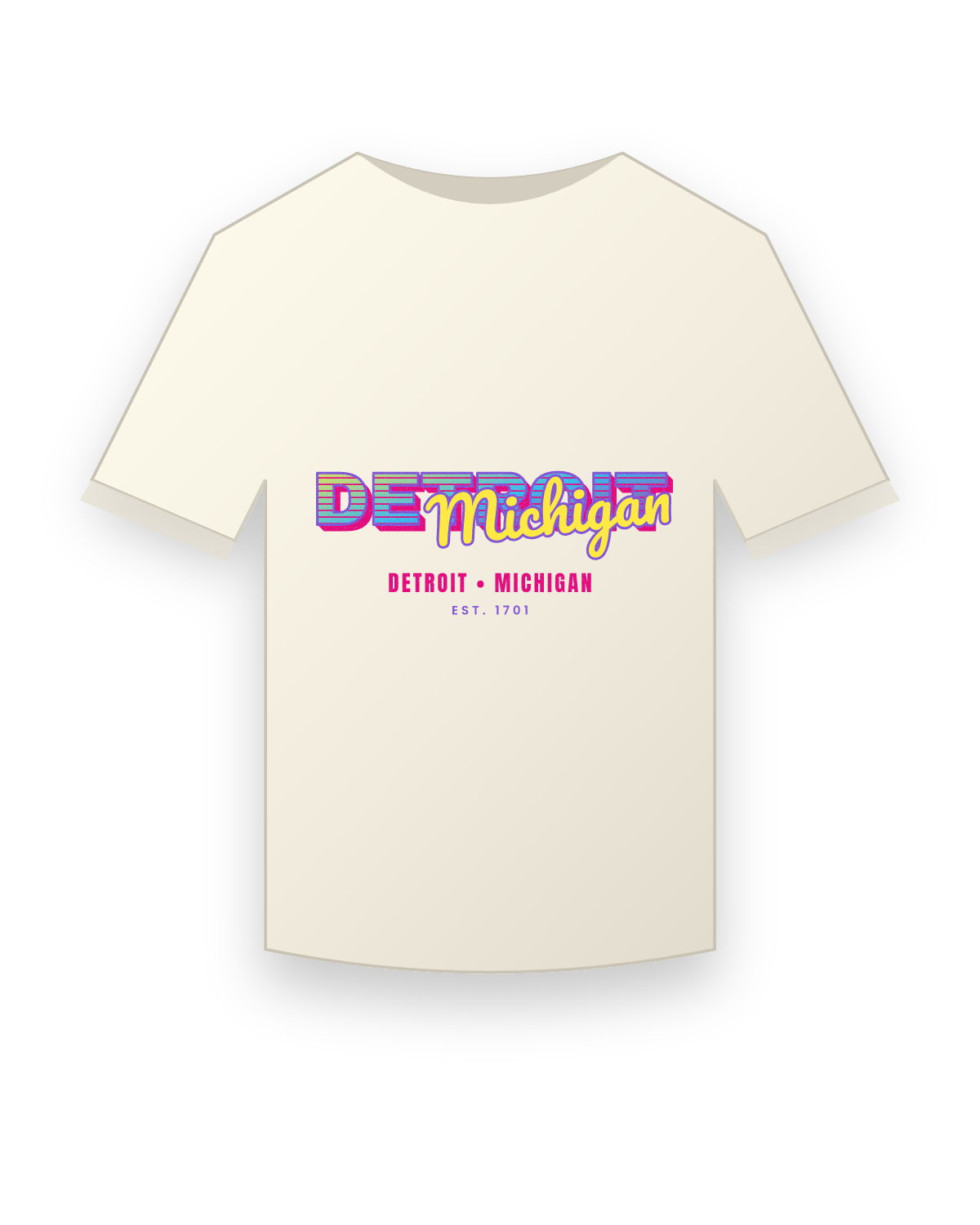 Detroit Music TV Vintage Wash Tee in Ivory