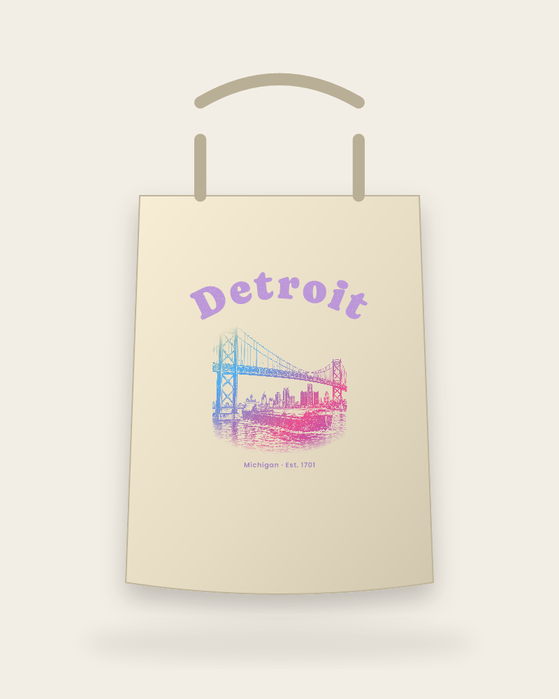 Detroit Ambassador Bridge Canvas Tote