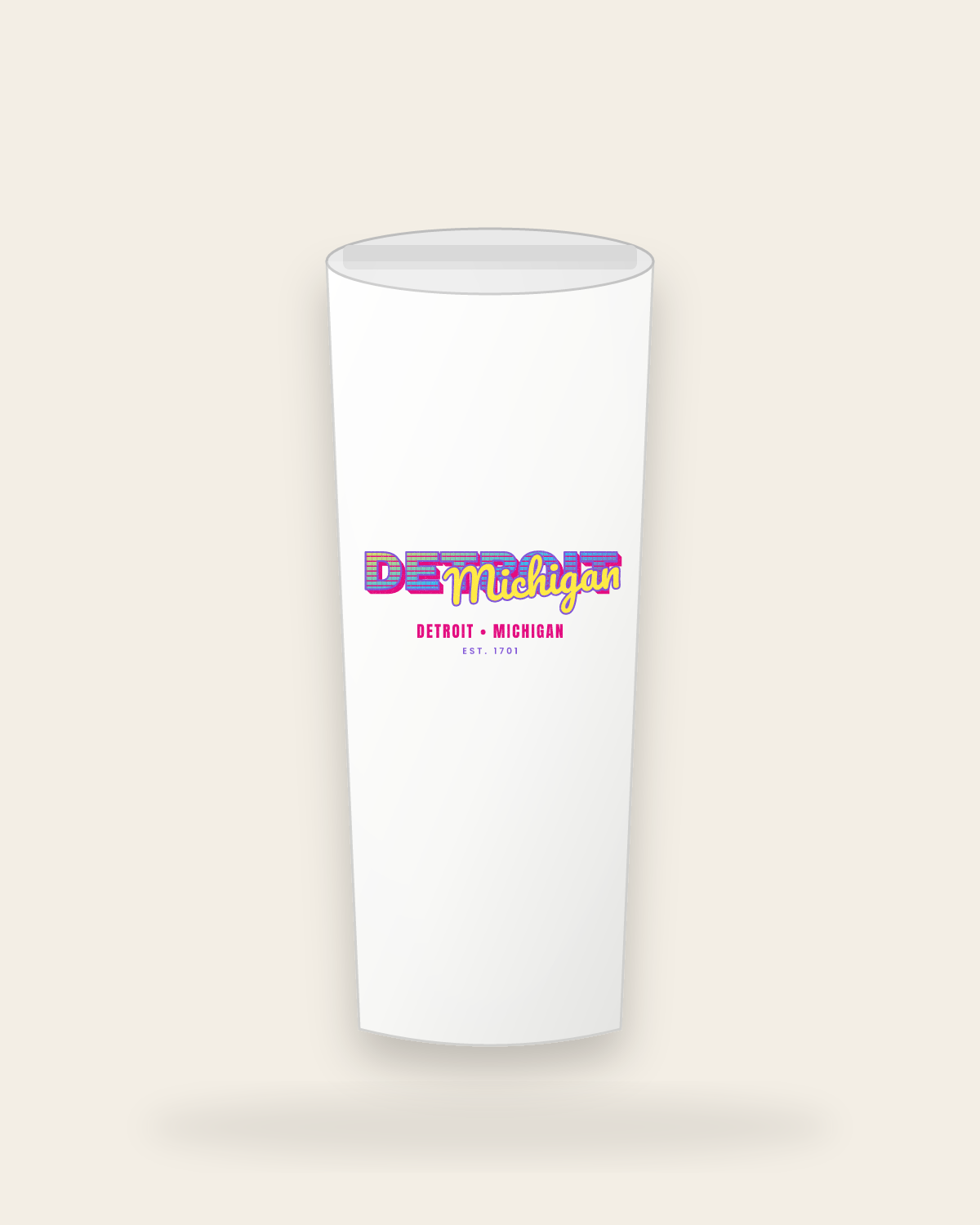 Detroit Music TV Insulated Tumbler 20oz in White