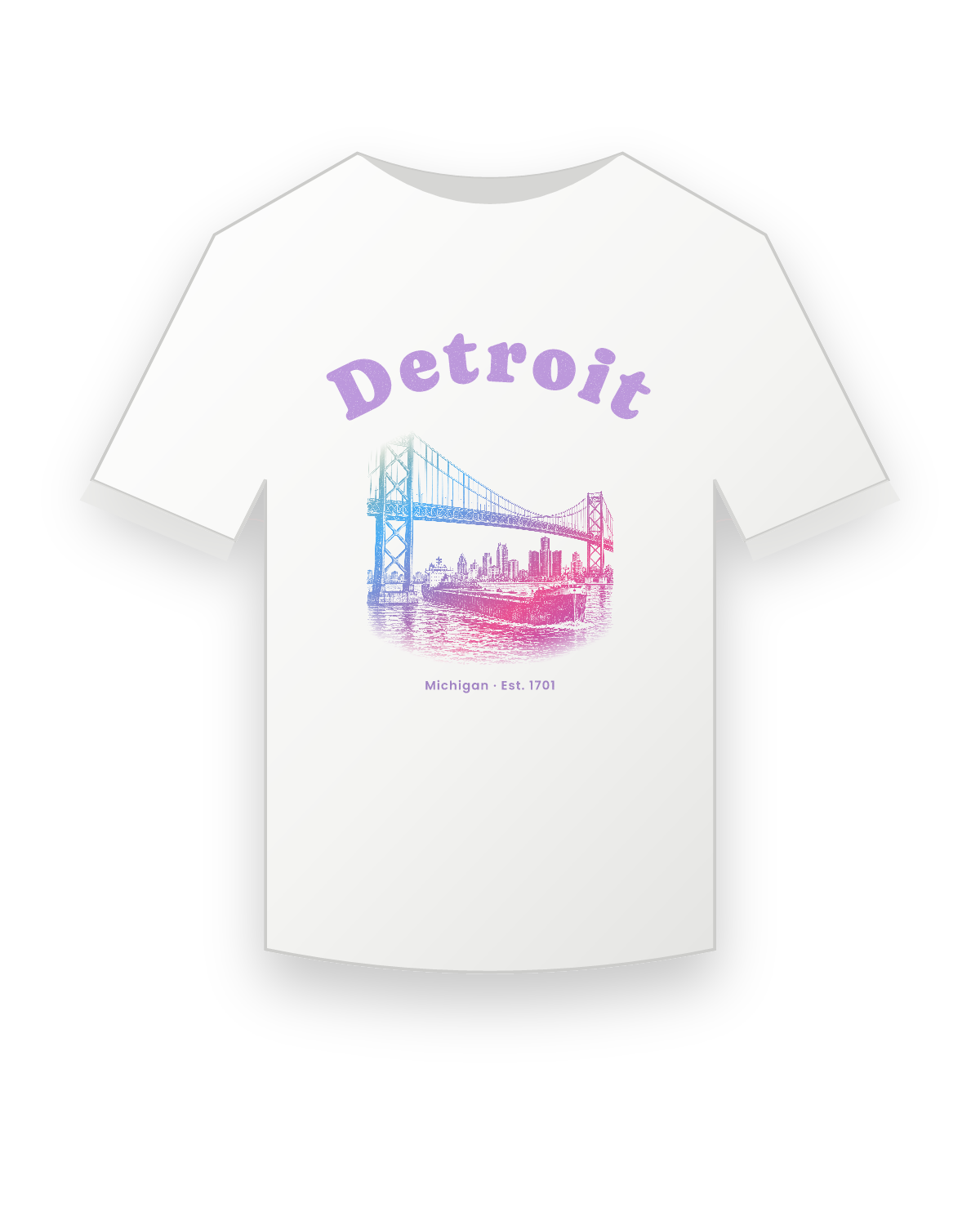 Detroit Ambassador Bridge Youth Tee in White