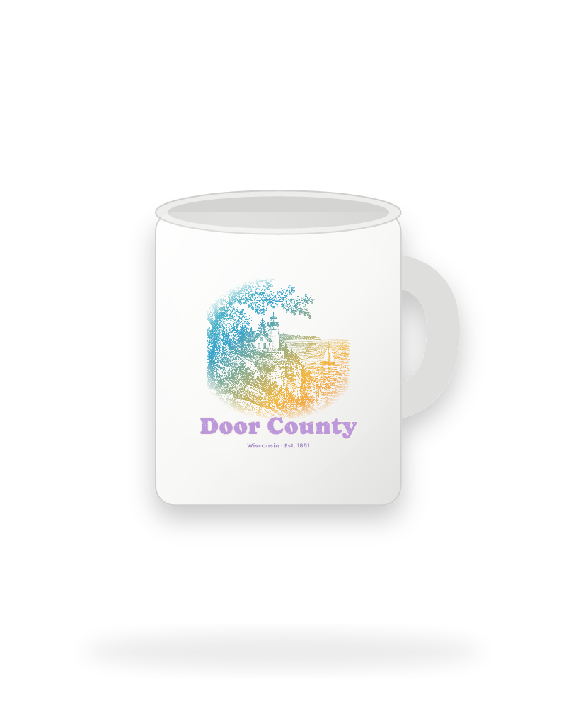 Door County Cherry Blossom Lighthouse Ceramic Mug 11oz
