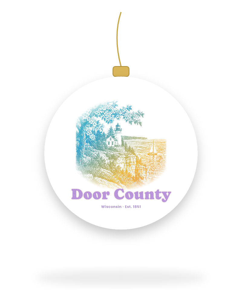 Door County Cherry Blossom Lighthouse Ceramic Ornament