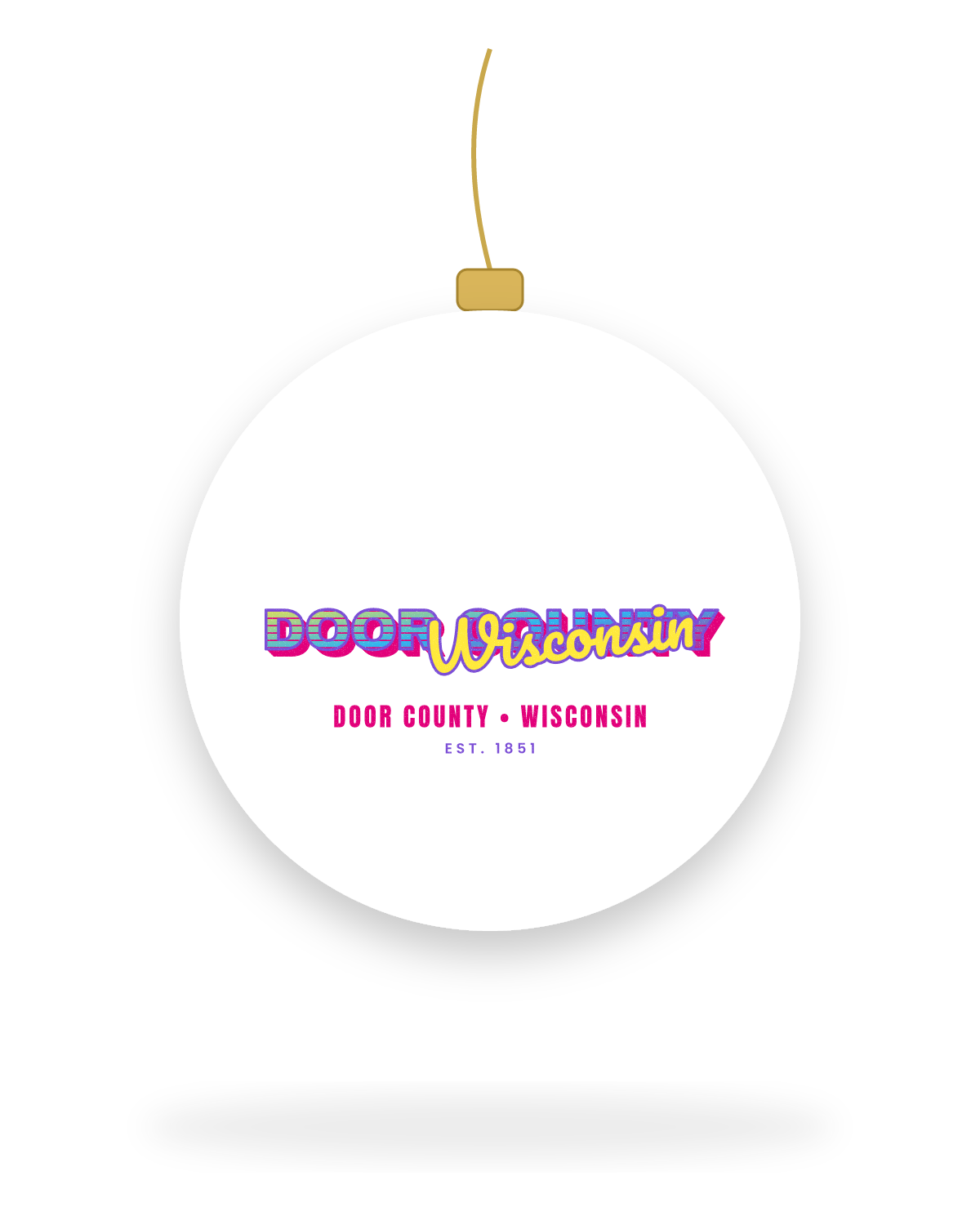 Door County Music TV Ceramic Ornament in White