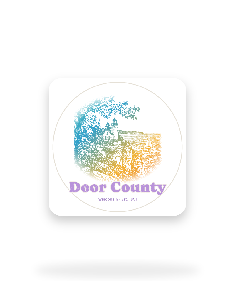 Door County Cherry Blossom Lighthouse Kiss-Cut Sticker