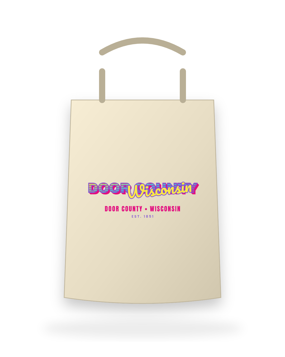 Door County Music TV Canvas Tote in Beige