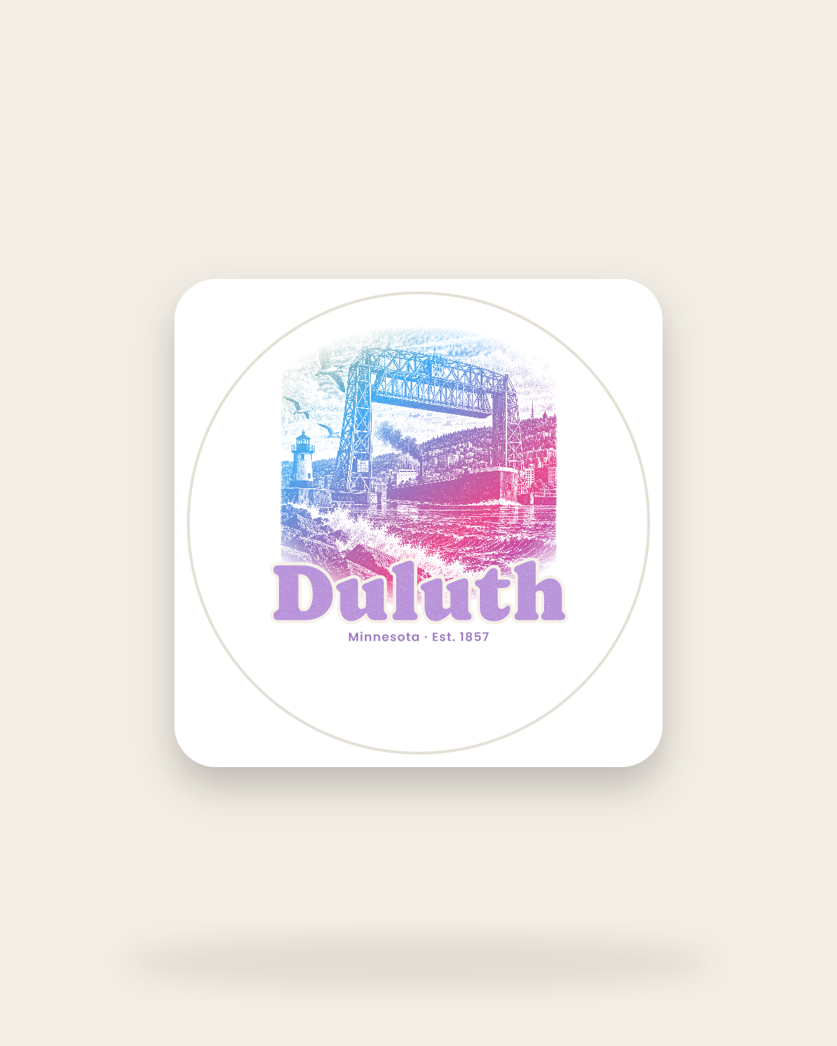 Duluth Lift Bridge Kiss-Cut Sticker in White