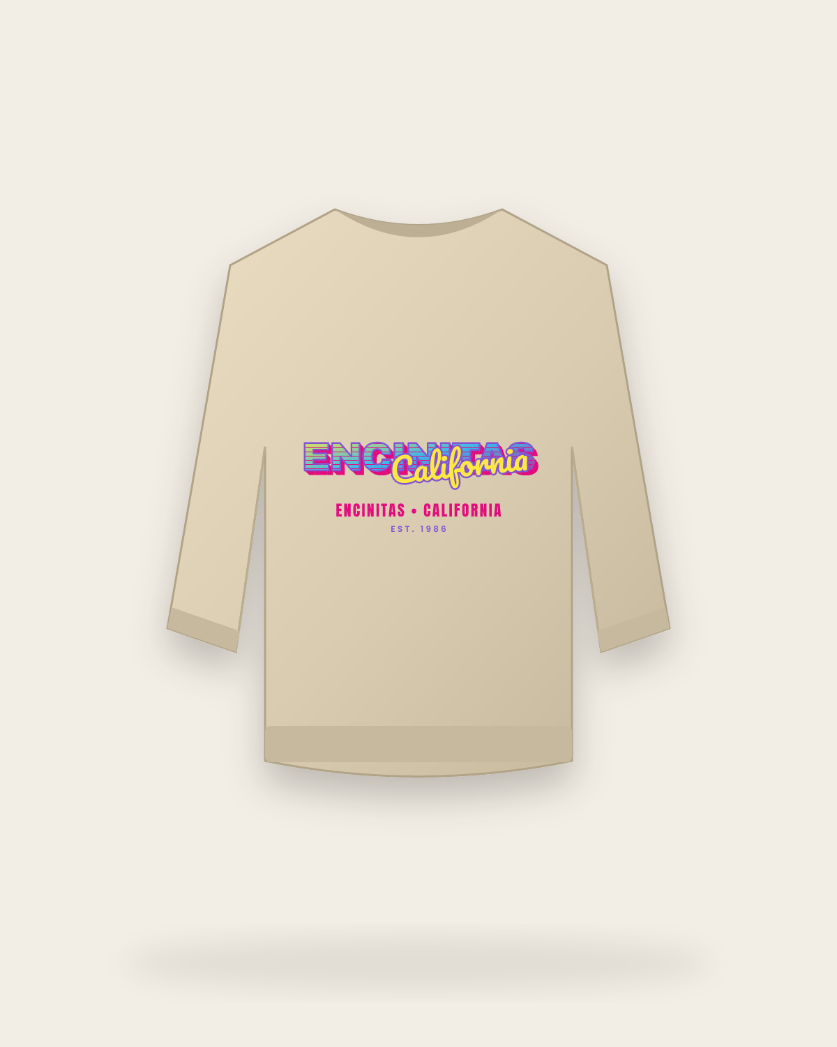 Encinitas Music TV Crewneck Sweatshirt in Sand