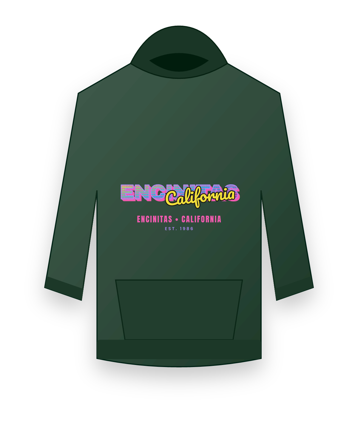 Encinitas Music TV Hooded Sweatshirt in Forest Green