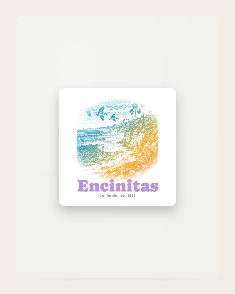 Encinitas Reef Break Fridge Magnet