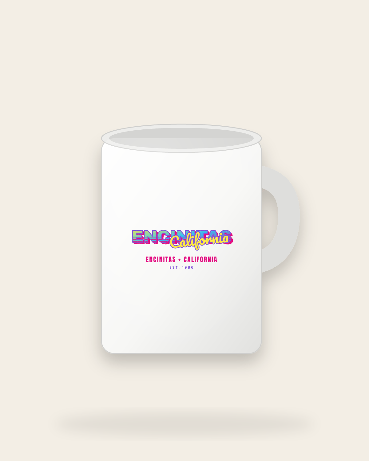 Encinitas Music TV Ceramic Mug 15oz in White