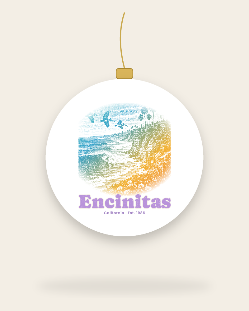 Encinitas Reef Break Ceramic Ornament