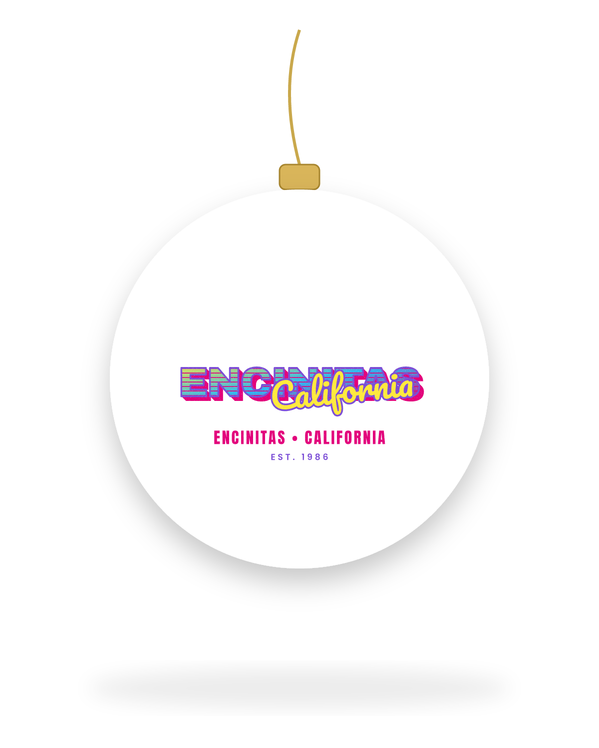 Encinitas Music TV Ceramic Ornament in White