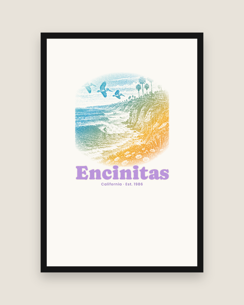 Encinitas Reef Break Matte Poster