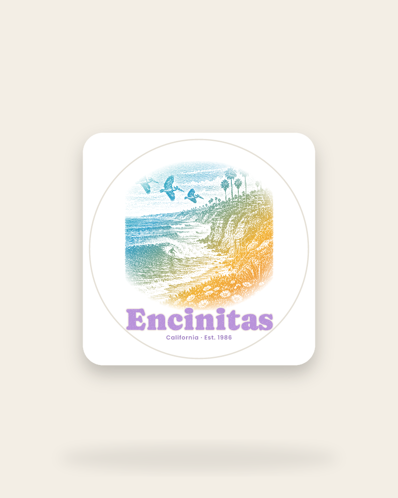 Encinitas Reef Break Kiss-Cut Sticker