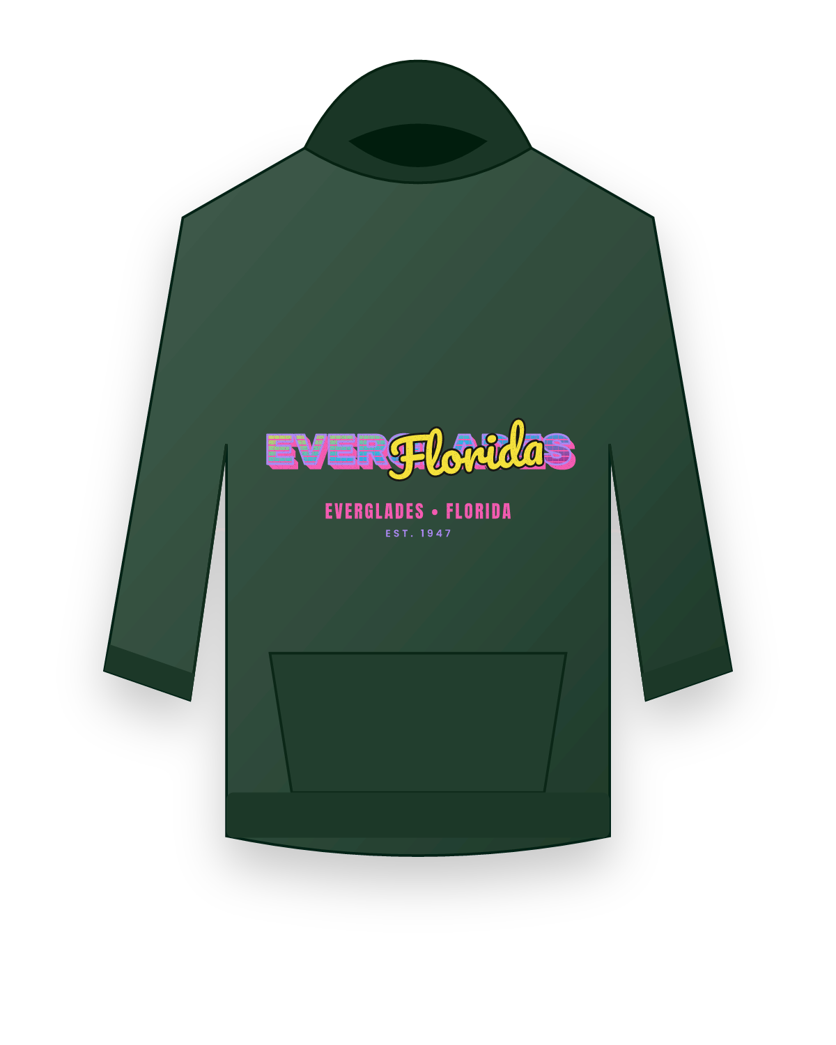 Everglades Music TV Hooded Sweatshirt in Forest Green