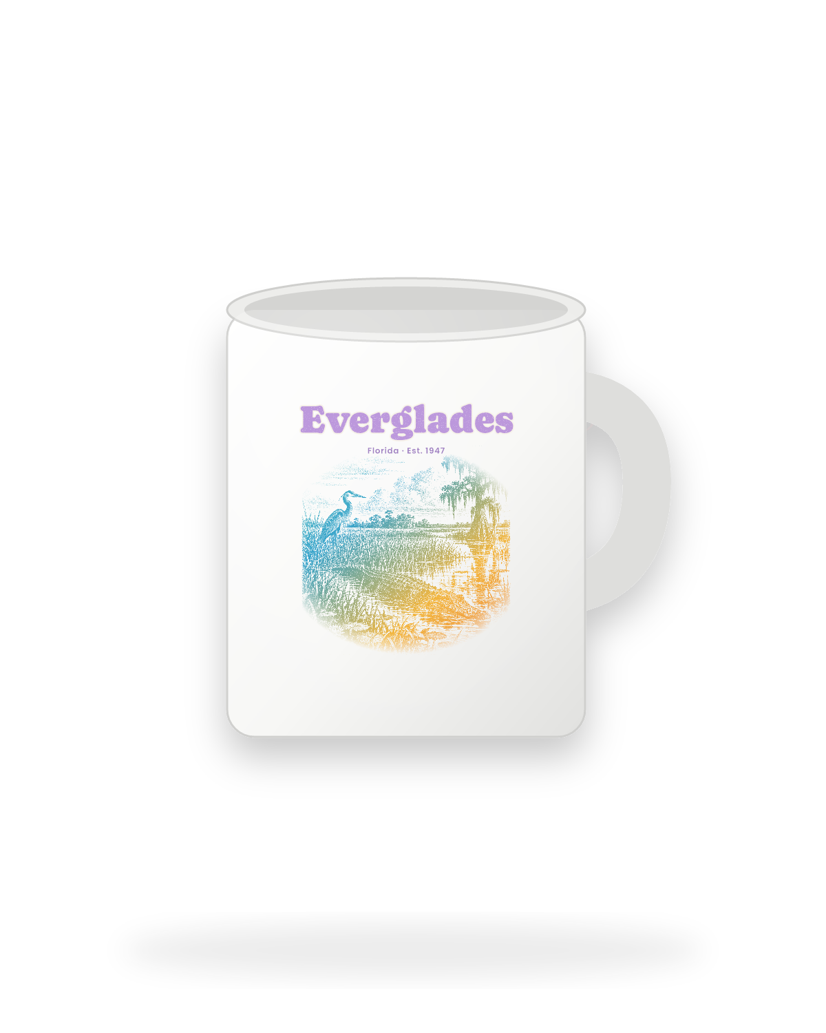 Everglades Sawgrass Gator Ceramic Mug 11oz in White