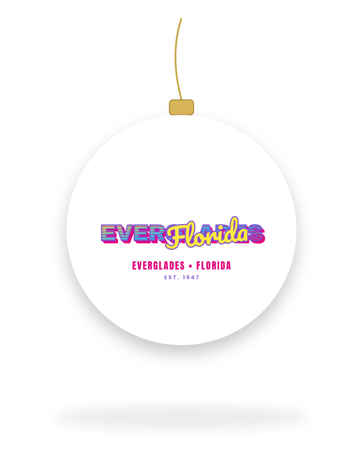 Everglades Music TV Ceramic Ornament in White