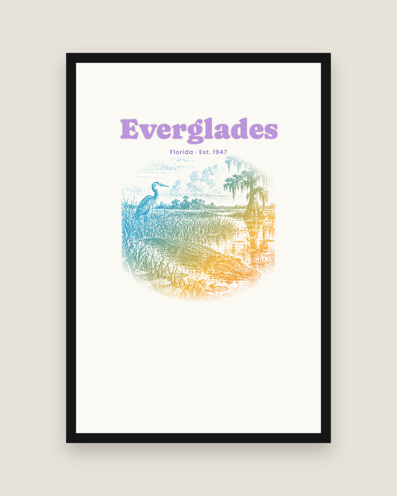 Everglades Sawgrass Gator Matte Poster
