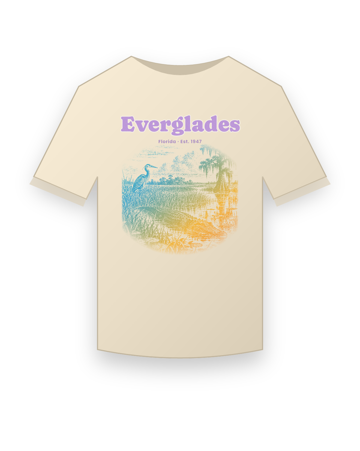 Everglades Sawgrass Gator Classic Tee in Natural