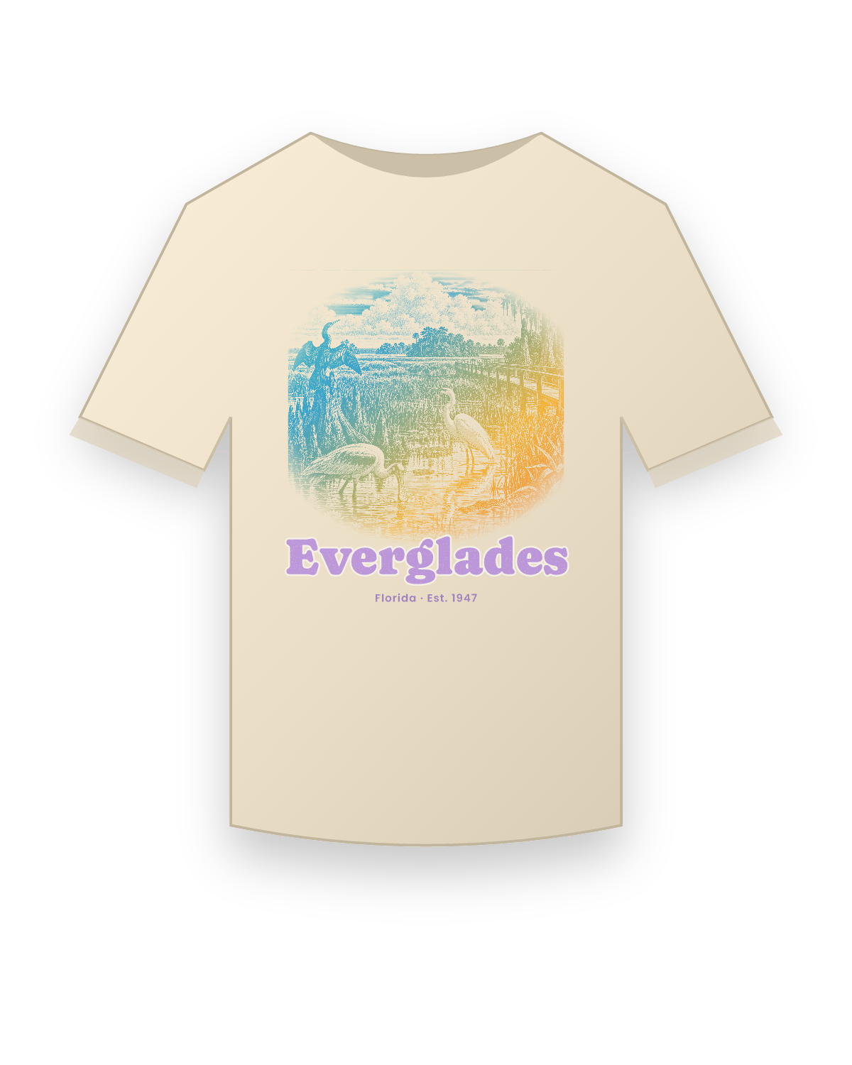 Everglades Wading Birds Classic Tee in Natural