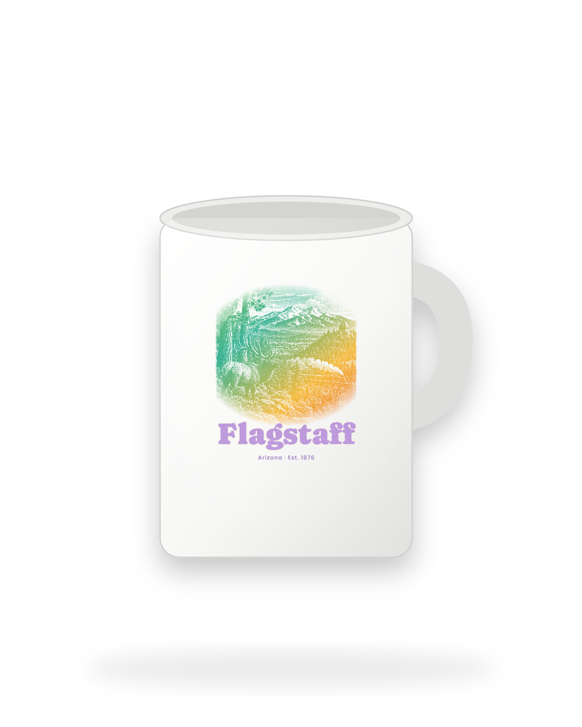Flagstaff Ponderosa Elk Ceramic Mug 15oz in White