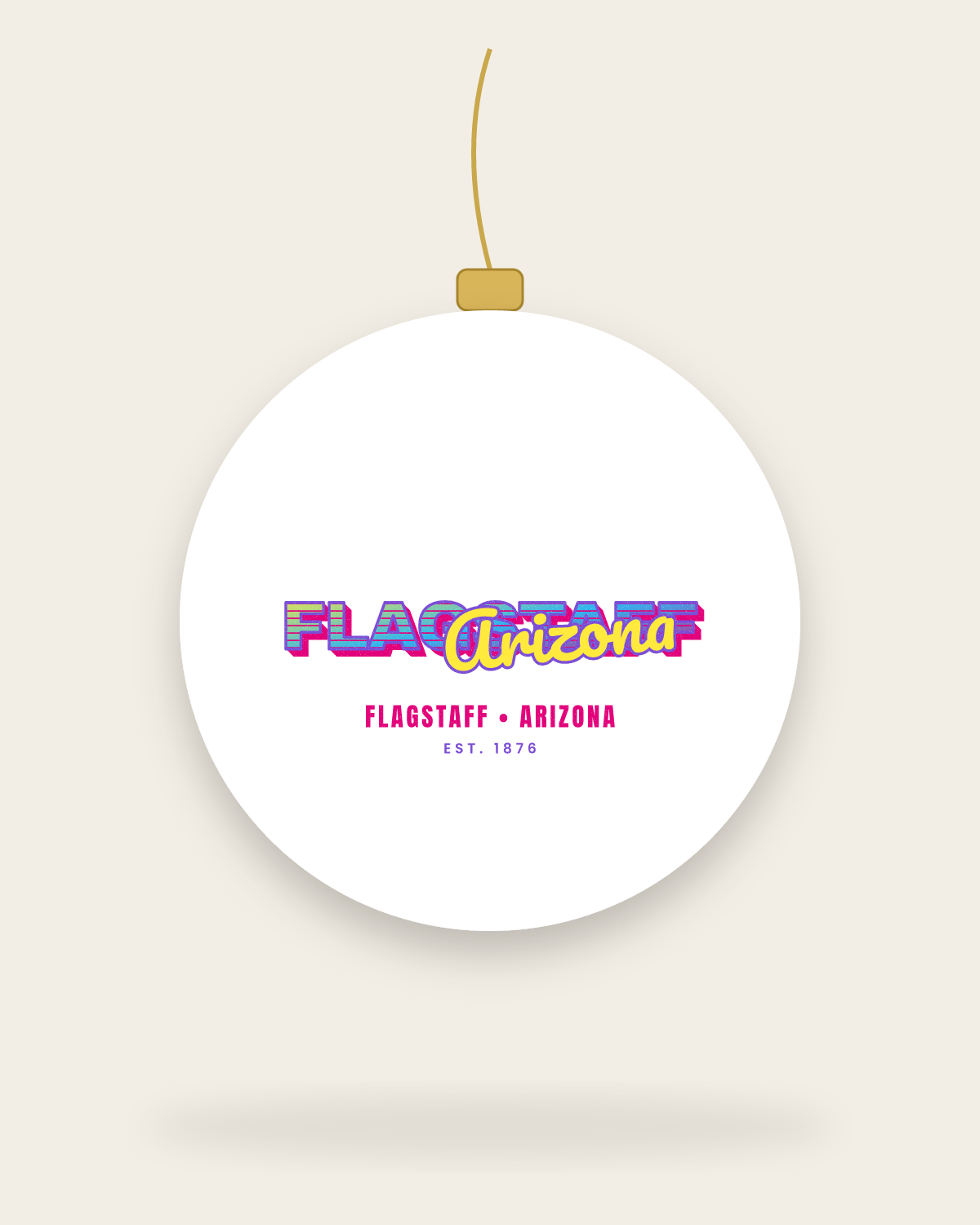 Flagstaff Music TV Ceramic Ornament in White