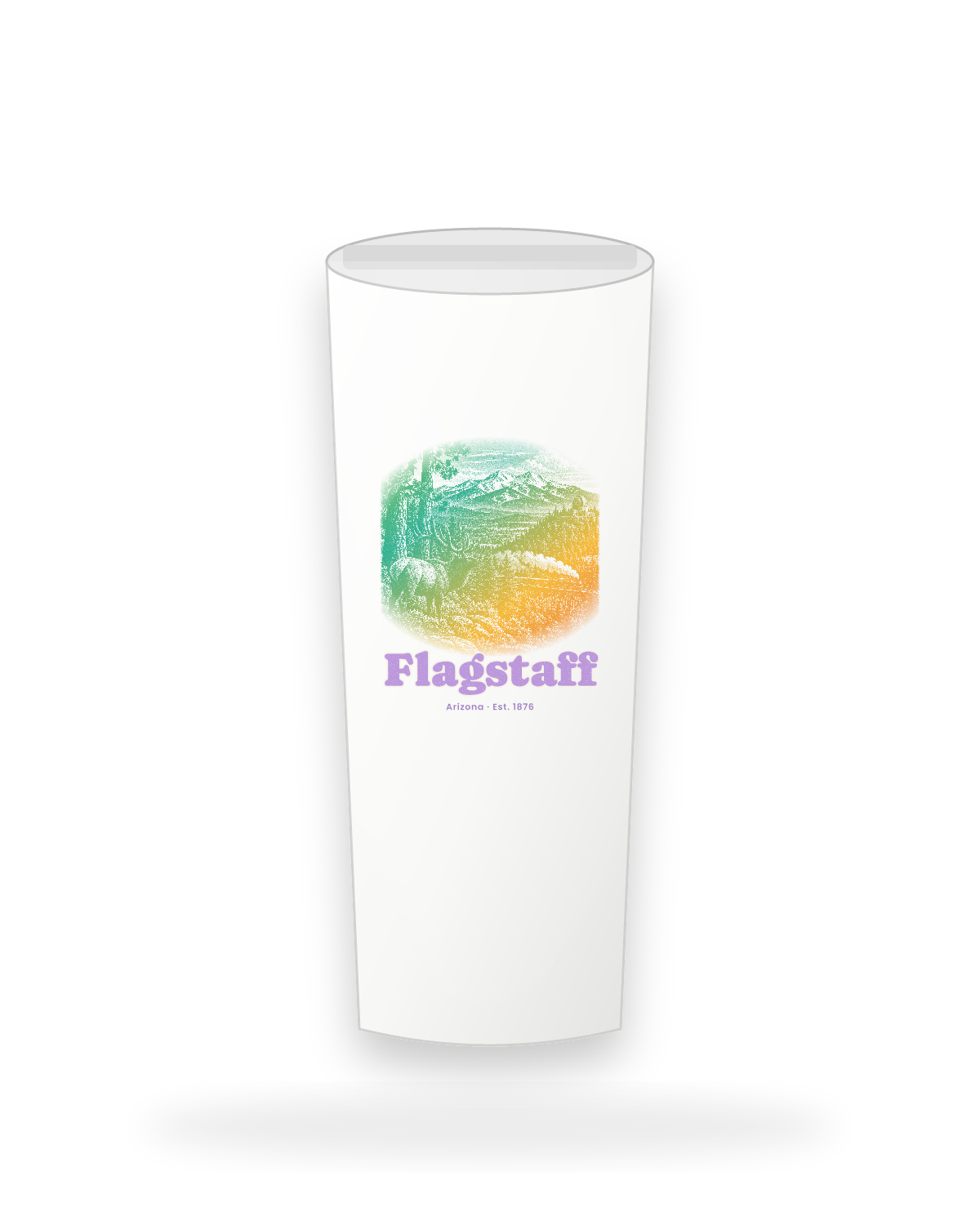Flagstaff Ponderosa Elk Insulated Tumbler 20oz in White