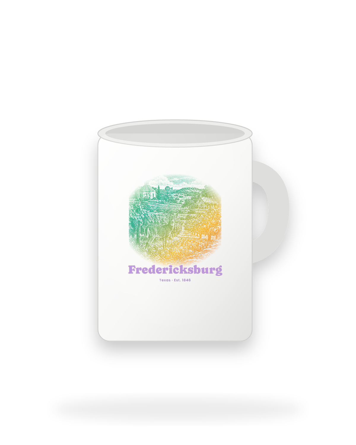 Fredericksburg Hill Country Vines Ceramic Mug 15oz in White