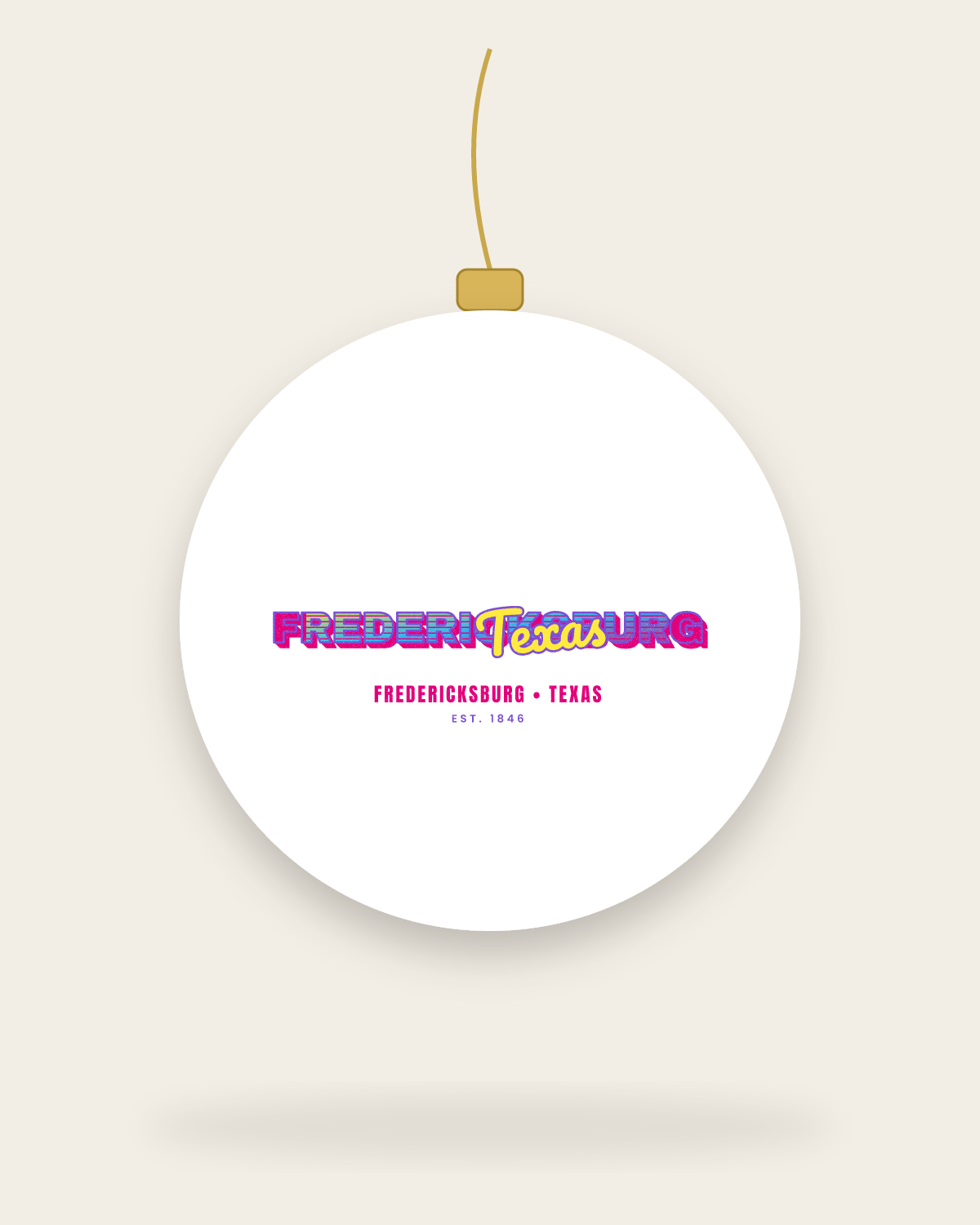 Fredericksburg Music TV Ceramic Ornament in White