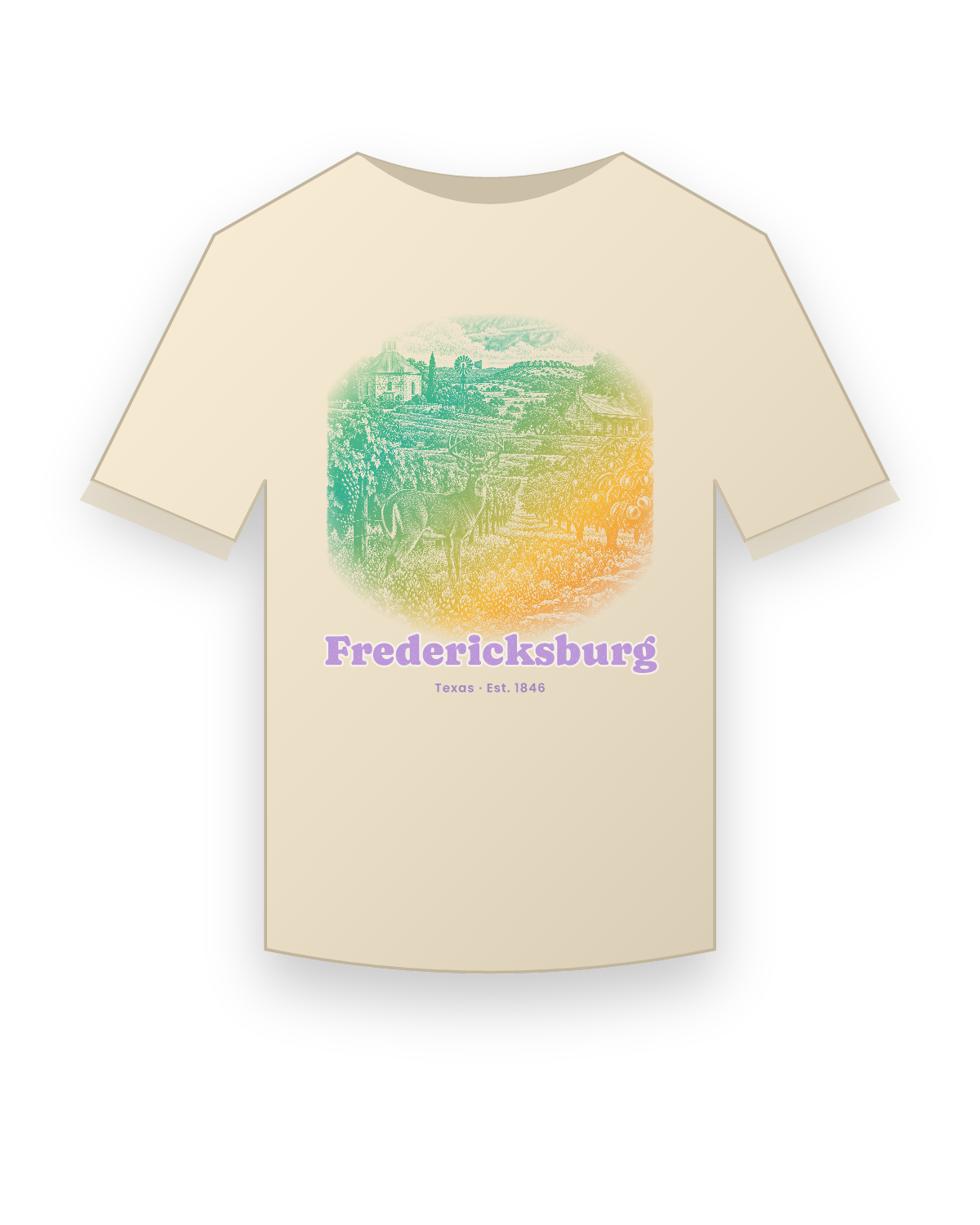 Fredericksburg Hill Country Vines Classic Tee in Natural