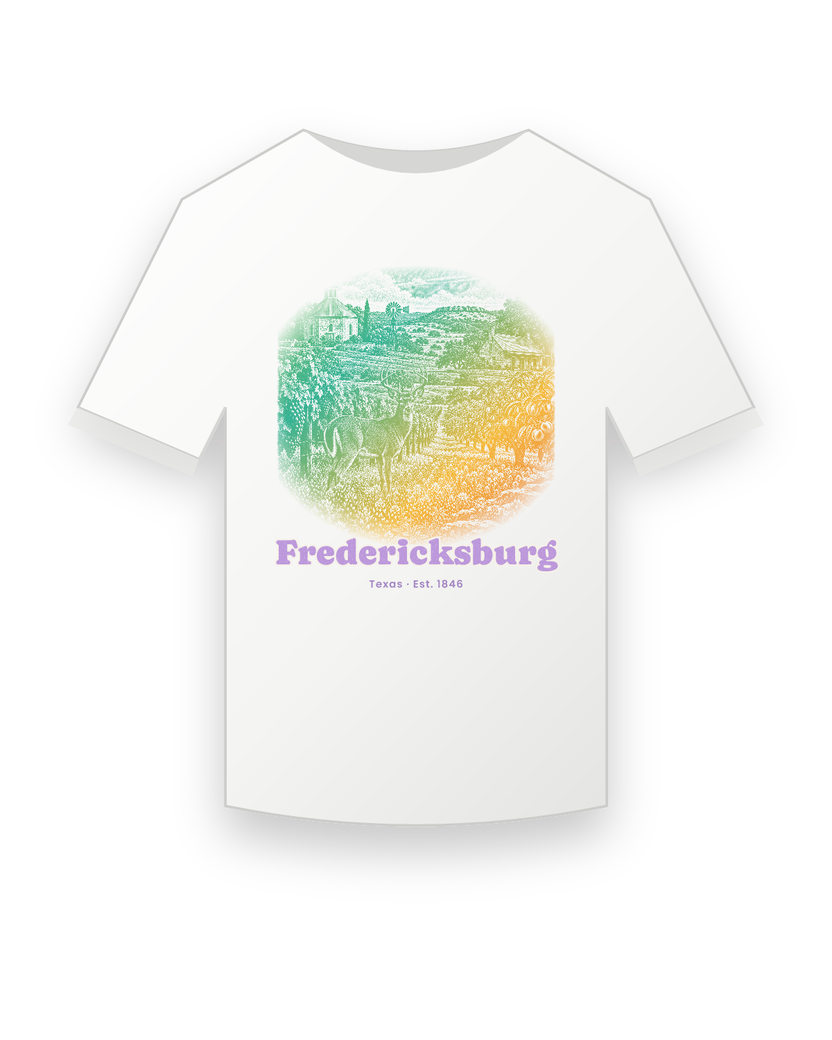 Fredericksburg Hill Country Vines Youth Tee in White